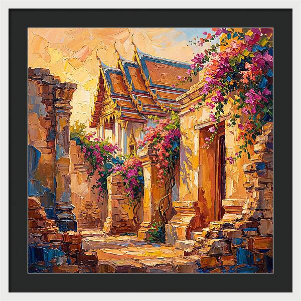 Thai Temple Amidst Blossoms