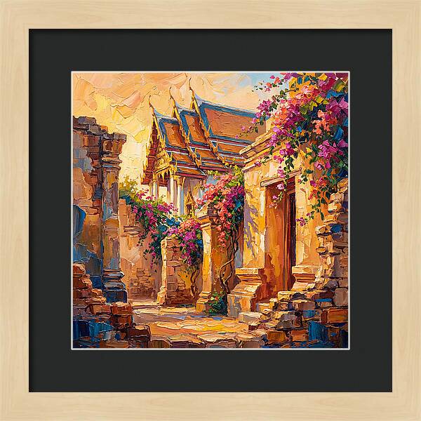 Thai Temple Amidst Blossoms