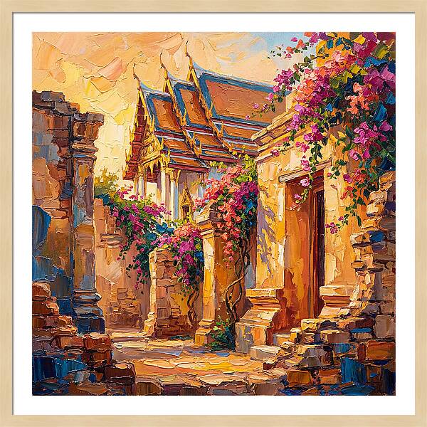 Thai Temple Amidst Blossoms