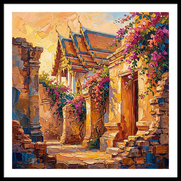 Thai Temple Amidst Blossoms
