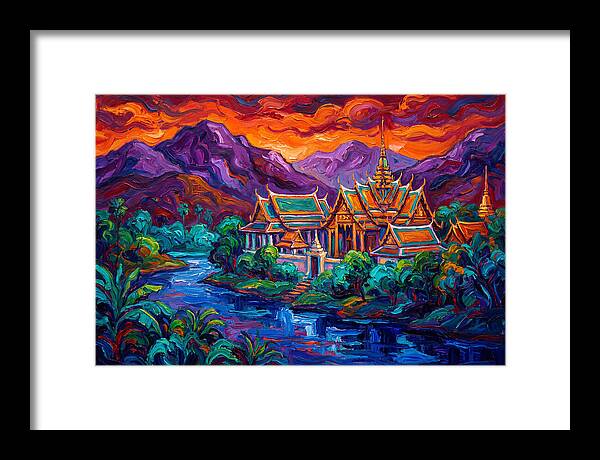 Thai Temple At Sunset