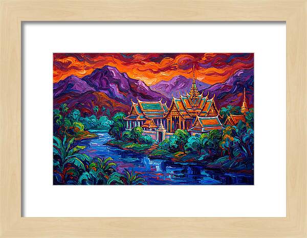 Thai Temple At Sunset
