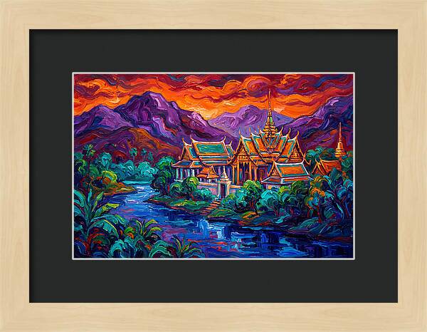 Thai Temple At Sunset