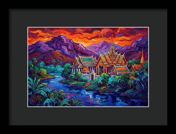 Thai Temple At Sunset