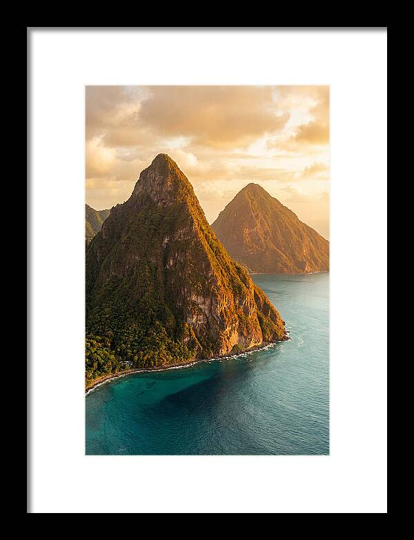 The Pitons At Golden Hour