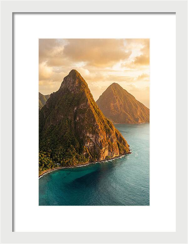 The Pitons At Golden Hour