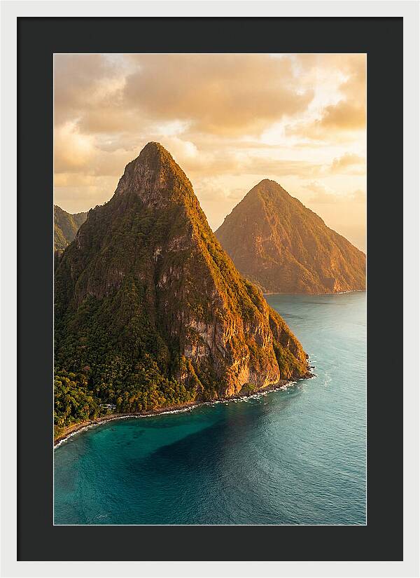 The Pitons At Golden Hour