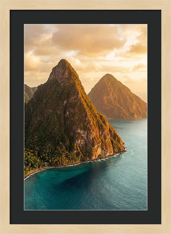 The Pitons At Golden Hour