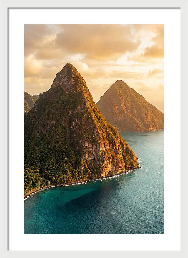 The Pitons At Golden Hour