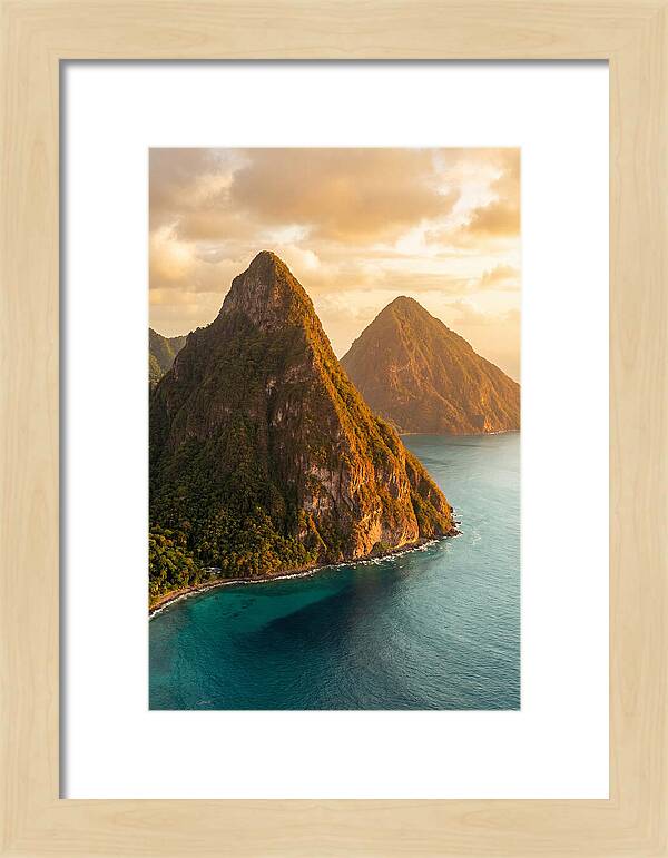 The Pitons At Golden Hour