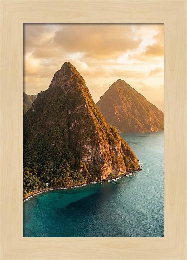 The Pitons At Golden Hour