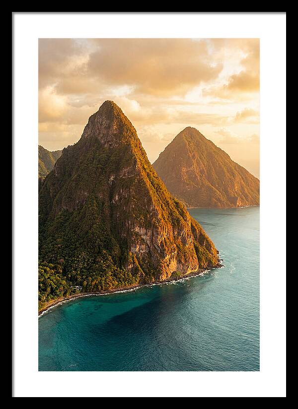 The Pitons At Golden Hour