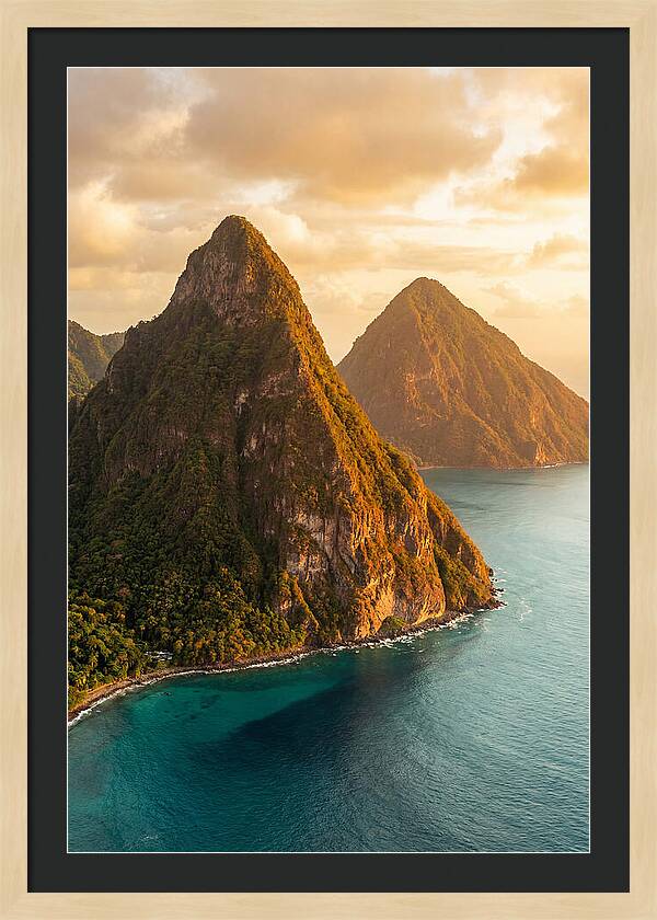 The Pitons At Golden Hour