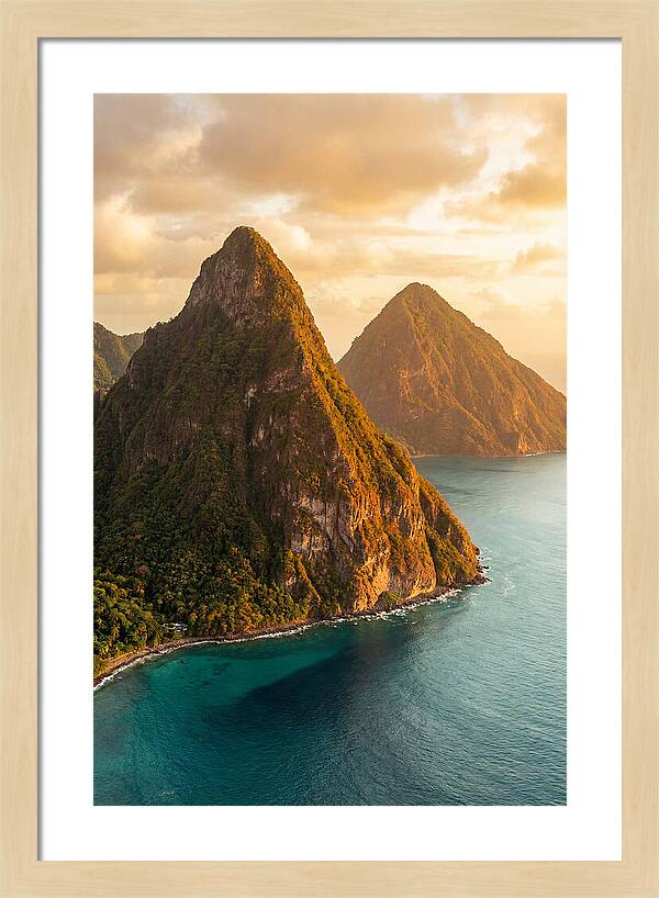 The Pitons At Golden Hour
