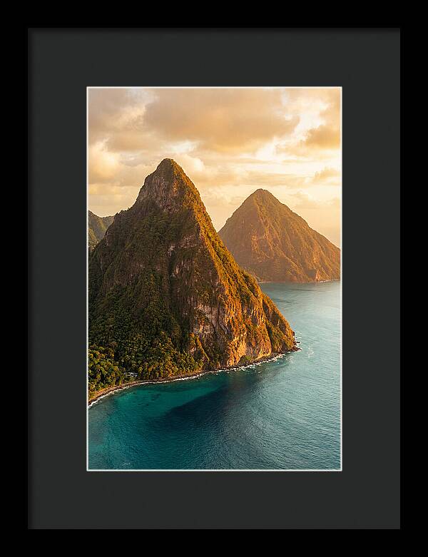 The Pitons At Golden Hour