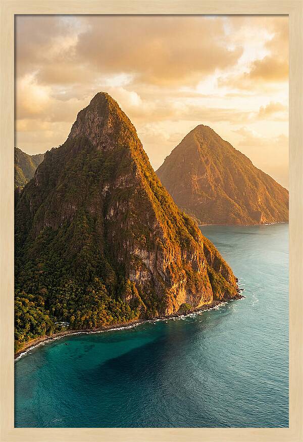 The Pitons At Golden Hour