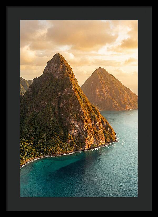The Pitons At Golden Hour