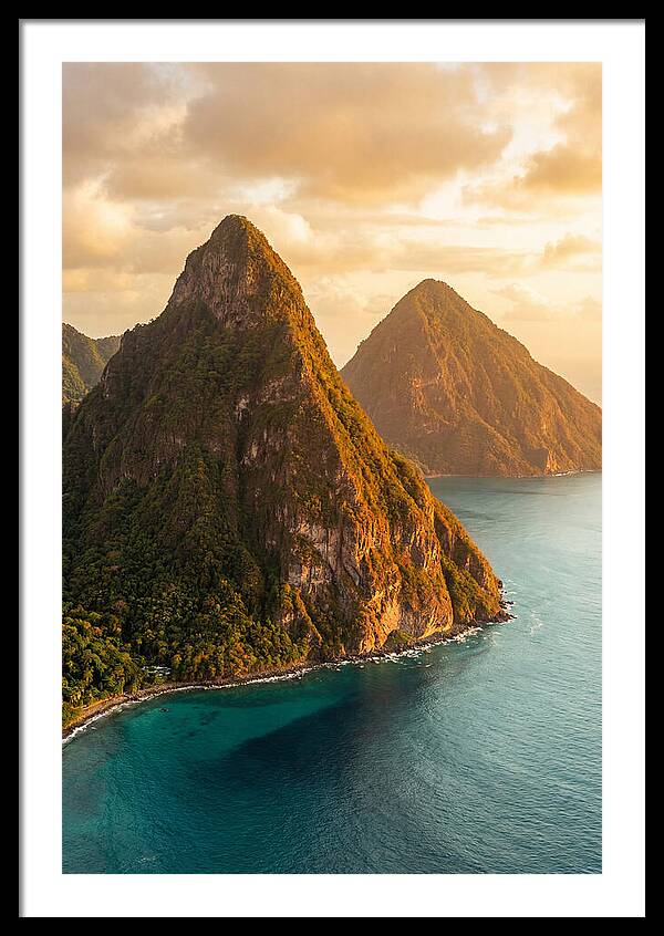 The Pitons At Golden Hour