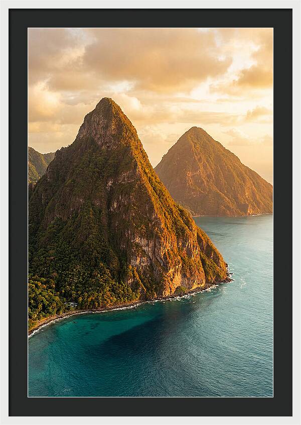 The Pitons At Golden Hour
