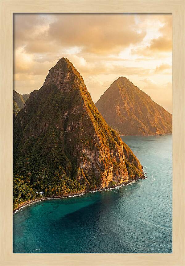 The Pitons At Golden Hour