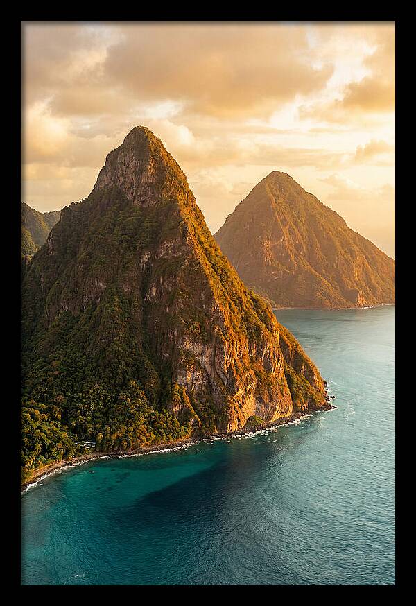 The Pitons At Golden Hour
