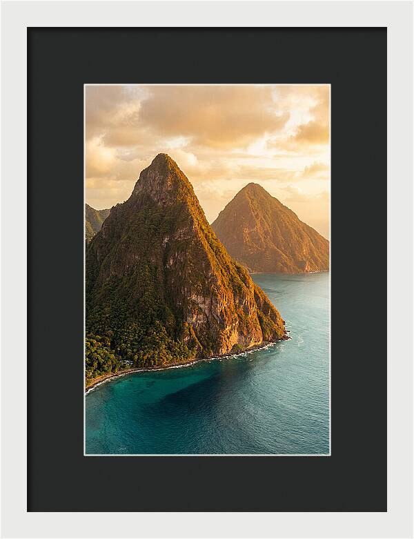 The Pitons At Golden Hour
