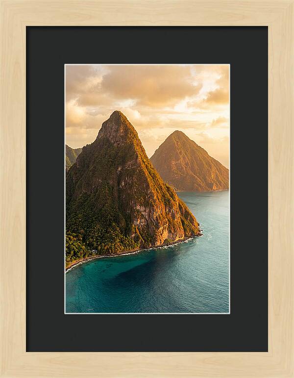 The Pitons At Golden Hour