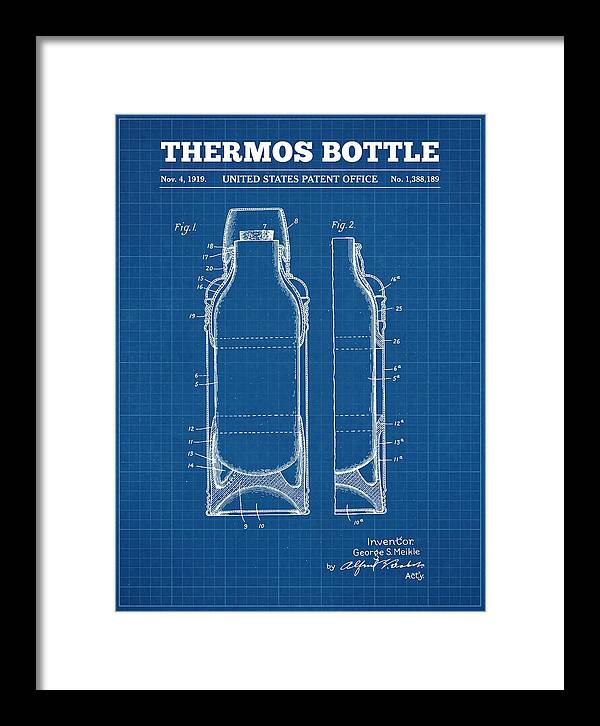 Thermos Bottle Blueprint Patent Us1388189a