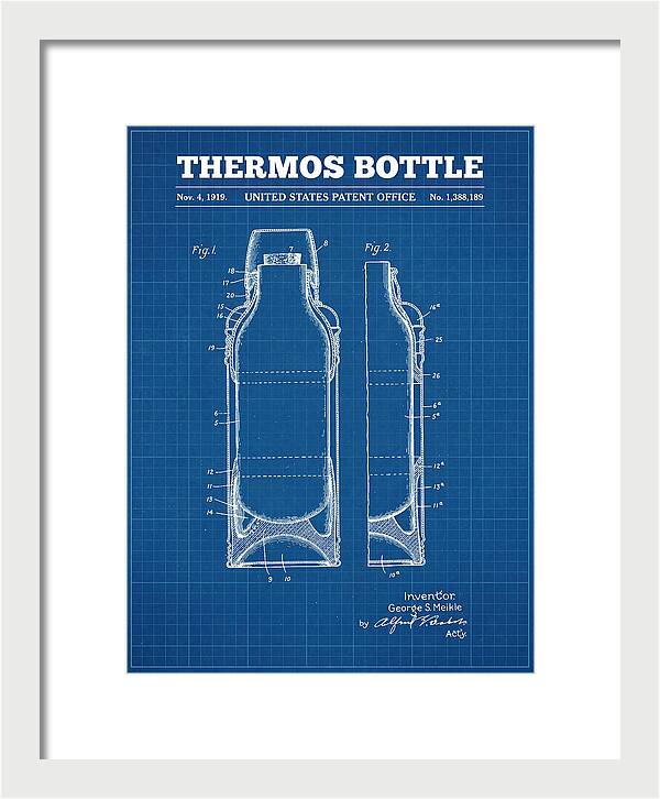 Thermos Bottle Blueprint Patent Us1388189a