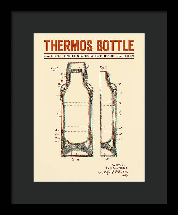 Thermos Bottle Retro Patent Us1388189a