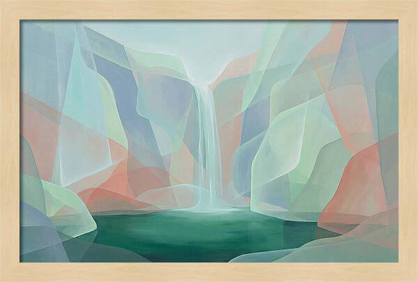 Thin Waterfall Into Emerald Pool