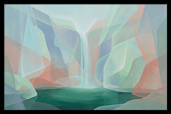 Thin Waterfall Into Emerald Pool