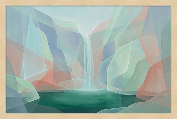 Thin Waterfall Into Emerald Pool