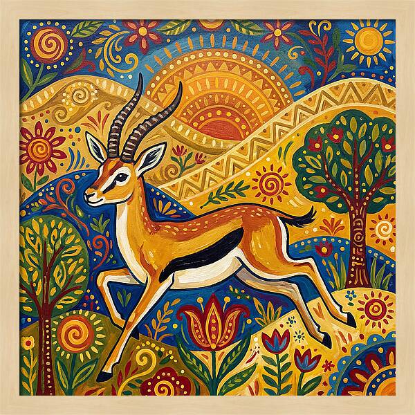 Thomson Gazelle In Vibrant Landscape