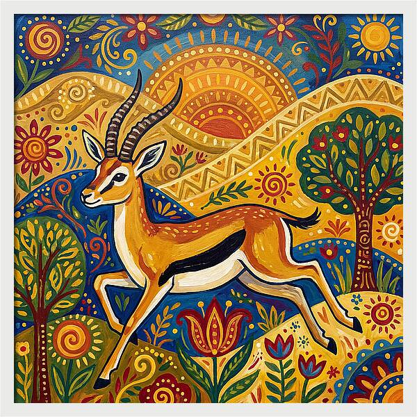 Thomson Gazelle In Vibrant Landscape