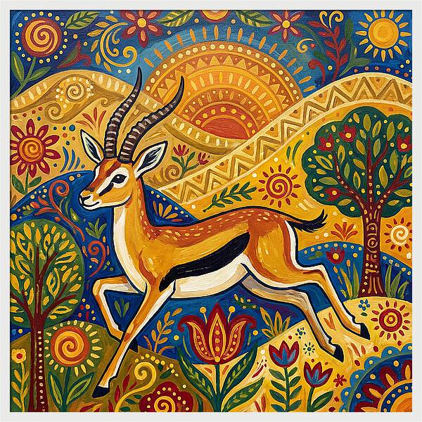 Thomson Gazelle In Vibrant Landscape