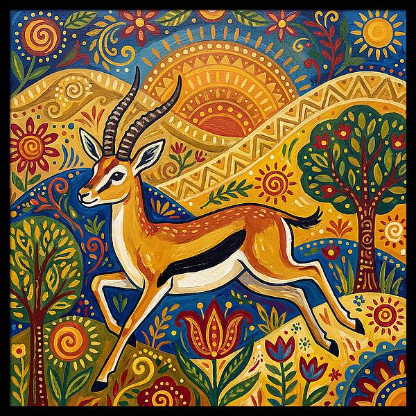 Thomson Gazelle In Vibrant Landscape