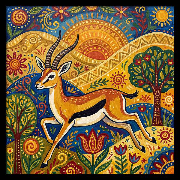 Thomson Gazelle In Vibrant Landscape