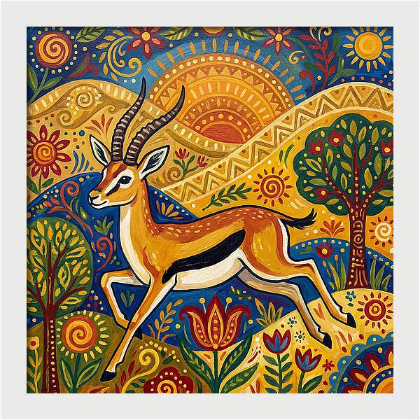 Thomson Gazelle In Vibrant Landscape