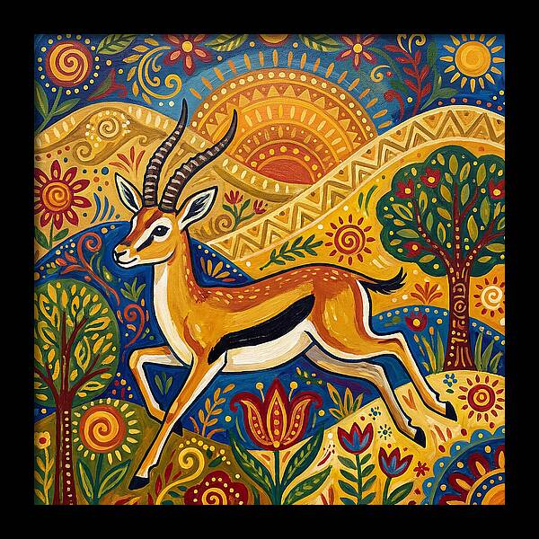 Thomson Gazelle In Vibrant Landscape