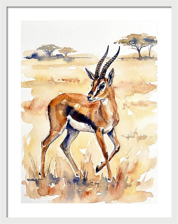 Thomson Gazelle In Watercolor