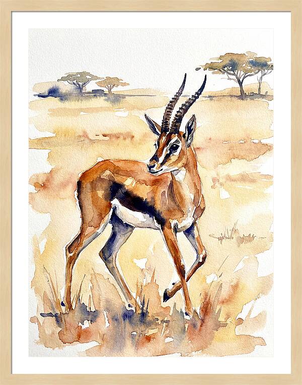 Thomson Gazelle In Watercolor