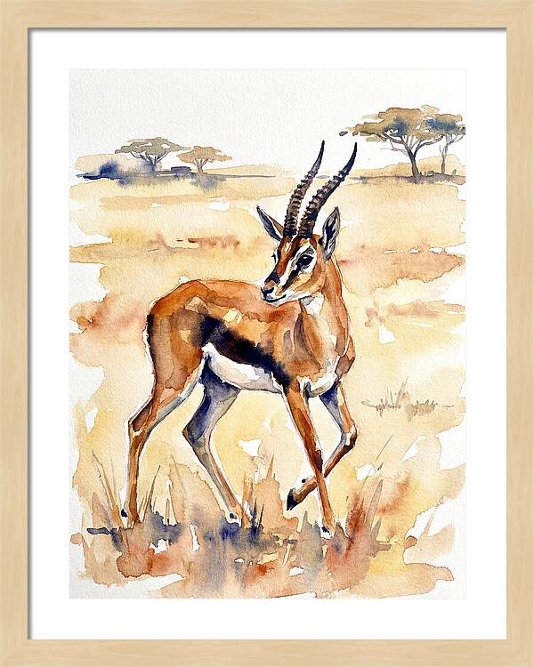Thomson Gazelle In Watercolor