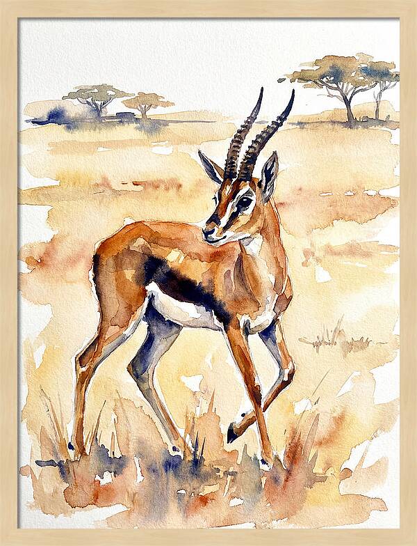 Thomson Gazelle In Watercolor