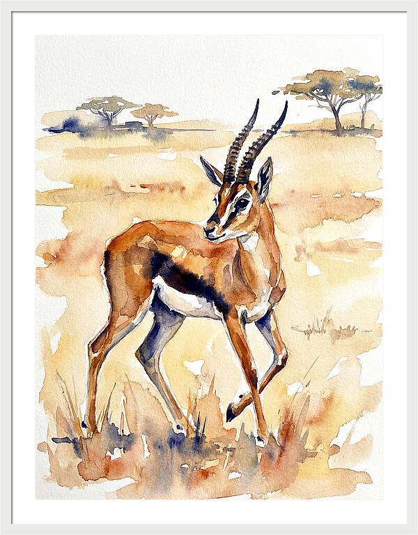Thomson Gazelle In Watercolor