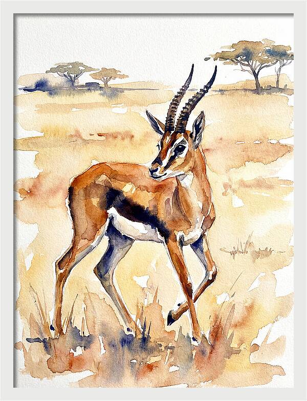 Thomson Gazelle In Watercolor