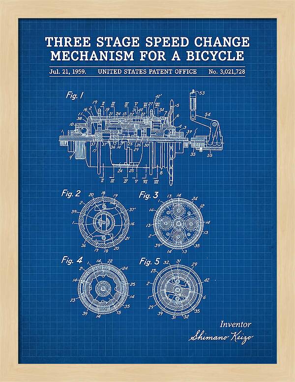 Three Stage Speed Change Mechanism For A Bicycle Shimano Blueprint Patent Us3021728a