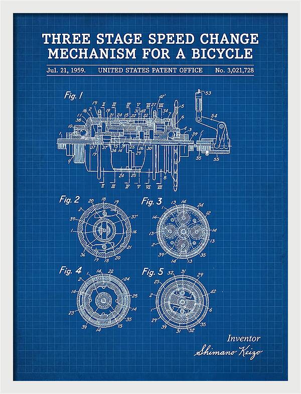 Three Stage Speed Change Mechanism For A Bicycle Shimano Blueprint Patent Us3021728a