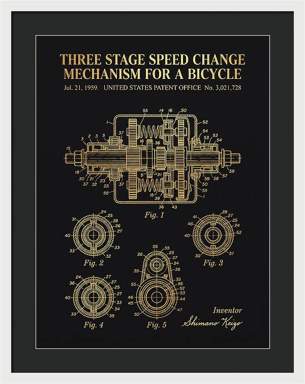 Three Stage Speed Change Mechanism For A Bicycle Shimano Gold Patent Us3021728a