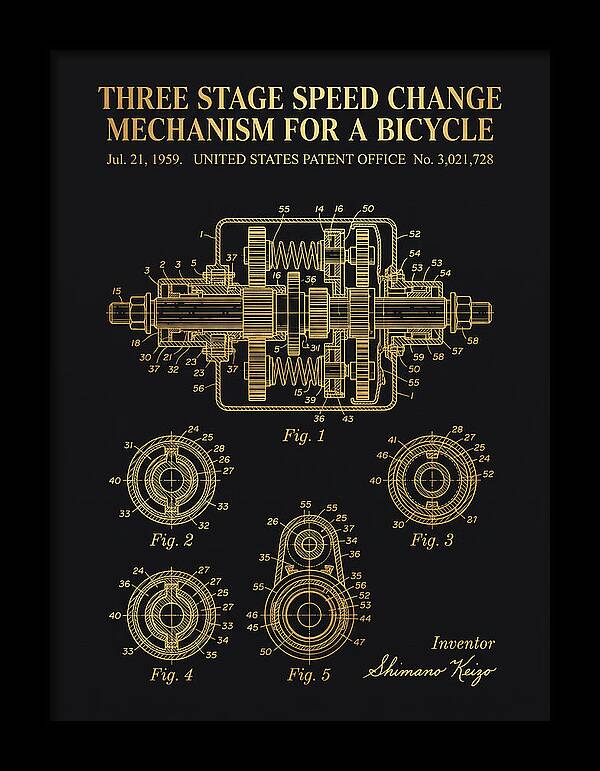 Three Stage Speed Change Mechanism For A Bicycle Shimano Gold Patent Us3021728a